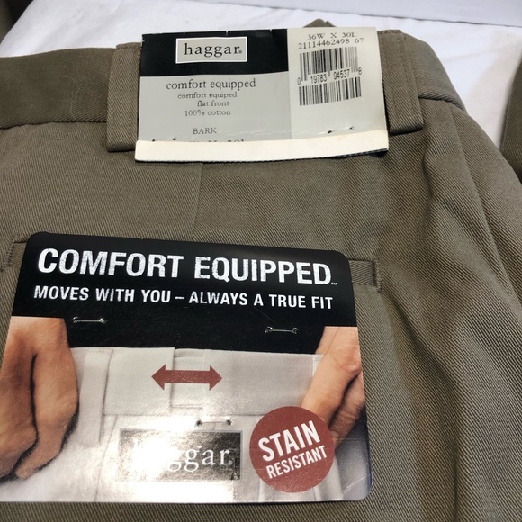 Haggar Flat Front Pant Men’s 36w x 30L Cotton New - Picture 2 of 11